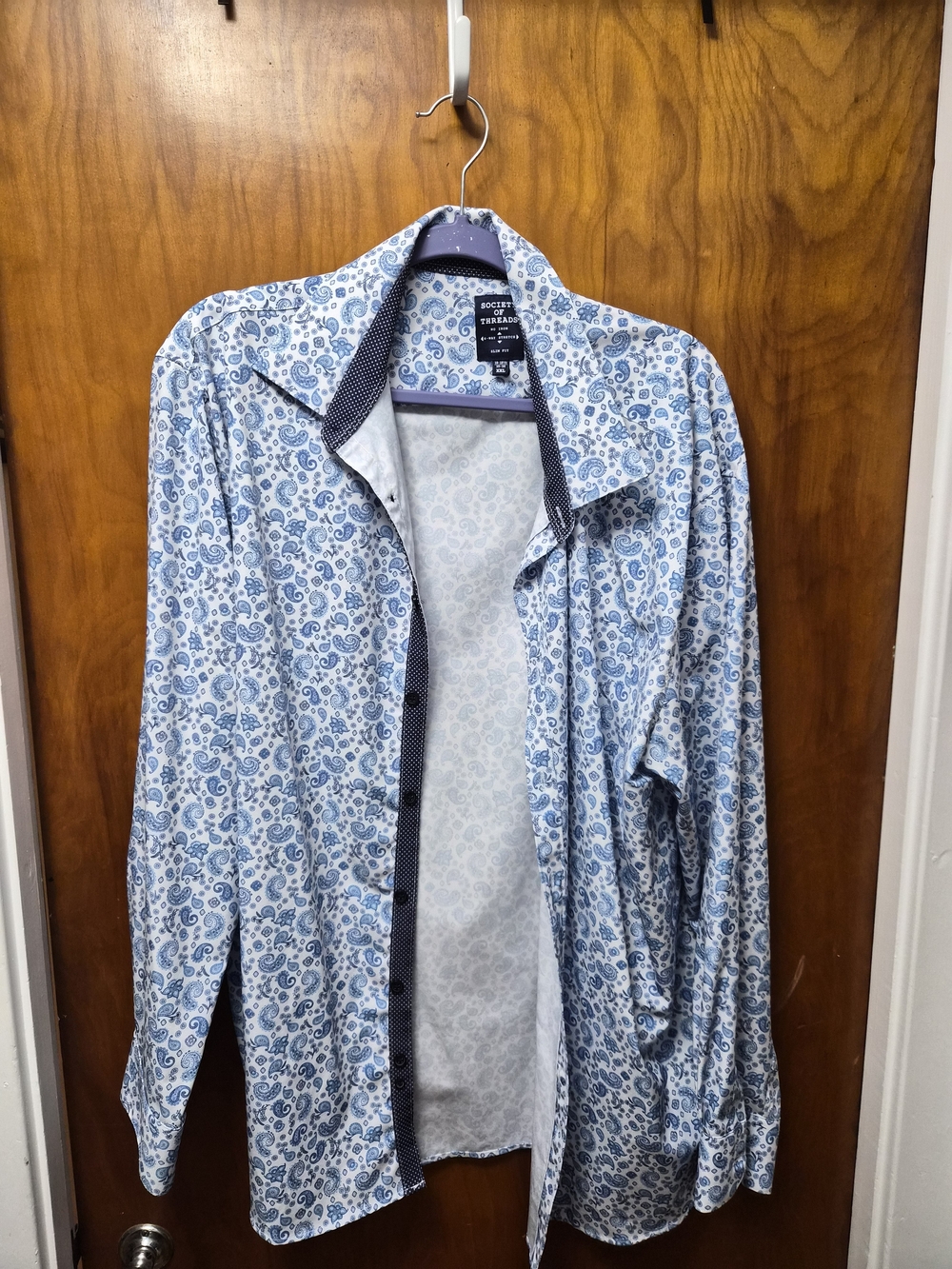 Society Of Threads Blue Paisley Lightweight Shirt